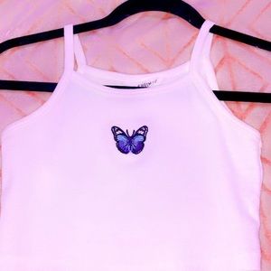 Cute crop butterfly shirt